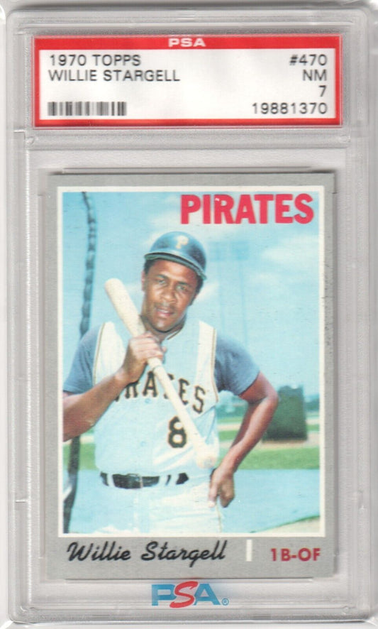 WILLIE STARGELL 1970 Topps #470 PSA 7 NM - PIRATES - Columbia Hobby - Sports Card Boxes - Toploaders - Card Savers