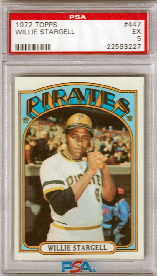 WILLIE STARGELL 1972 Topps #447 PSA 5 EX - PIRATES - Columbia Hobby - Sports Card Boxes - Toploaders - Card Savers