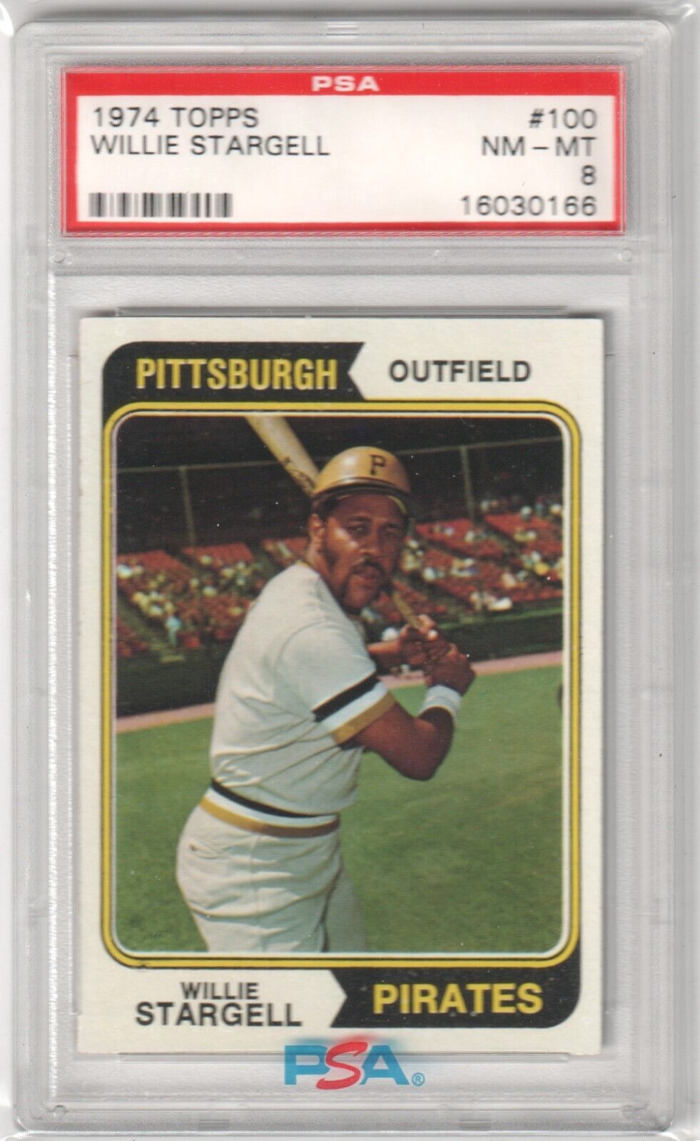 WILLIE STARGELL 1974 Topps #100 PSA 8 NM - MT - PIRATES - Columbia Hobby - Sports Card Boxes - Toploaders - Card Savers