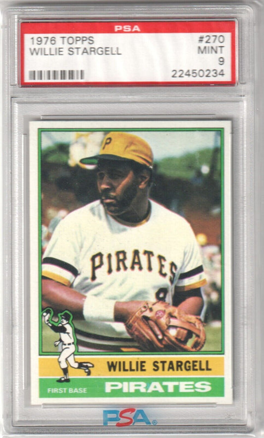 WILLIE STARGELL 1976 Topps #270 PSA 9 MINT - PIRATES - Columbia Hobby - Sports Card Boxes - Toploaders - Card Savers