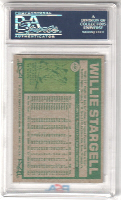 WILLIE STARGELL 1977 Topps #460 PSA 8 NM - MT - PIRATES - Columbia Hobby - Sports Card Boxes - Toploaders - Card Savers