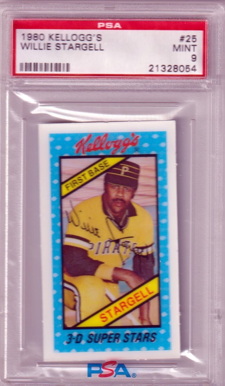 WILLIE STARGELL 1980 Kellogg's 3 - D Super Stars #25 PSA 9 MINT - PIRATES - Columbia Hobby - Sports Card Boxes - Toploaders - Card Savers