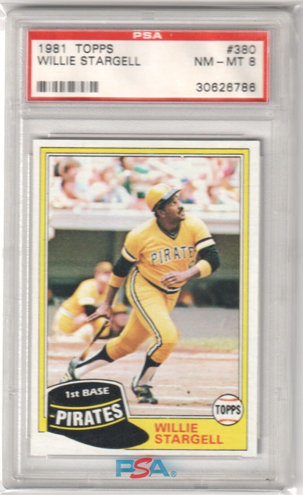 WILLIE STARGELL 1981 Topps #380 PSA 8 NM - MT - PIRATES - Columbia Hobby - Sports Card Boxes - Toploaders - Card Savers