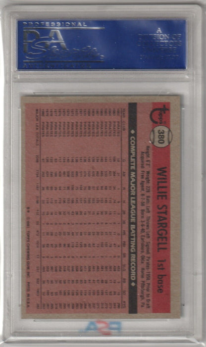 WILLIE STARGELL 1981 Topps #380 PSA 8 NM - MT - PIRATES - Columbia Hobby - Sports Card Boxes - Toploaders - Card Savers