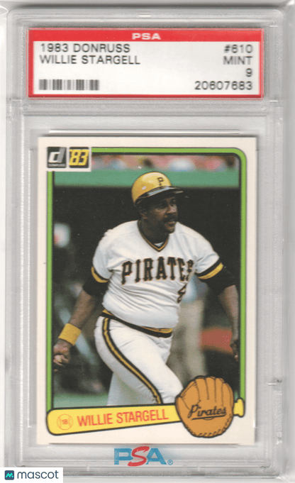 WILLIE STARGELL 1983 Donruss 610 PSA 9 MINT - PIRATES - Columbia Hobby - Sports Card Boxes - Toploaders - Card Savers