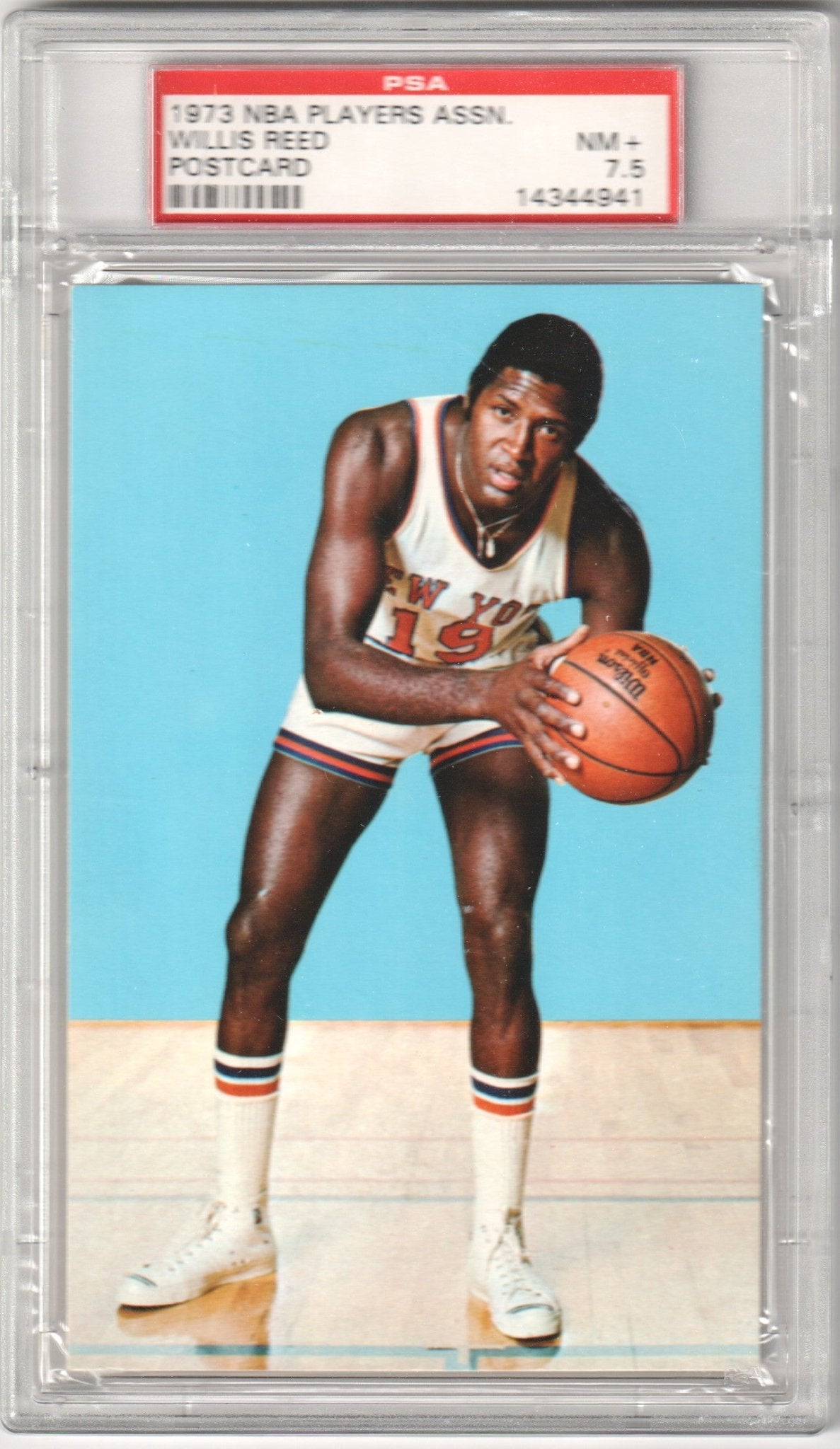WILLIS REED 1973 NBA Players Association Postcard PSA 7.5 NM+ - KNICKS Pop 1 - Columbia Hobby - Sports Card Boxes - Toploaders - Card Savers