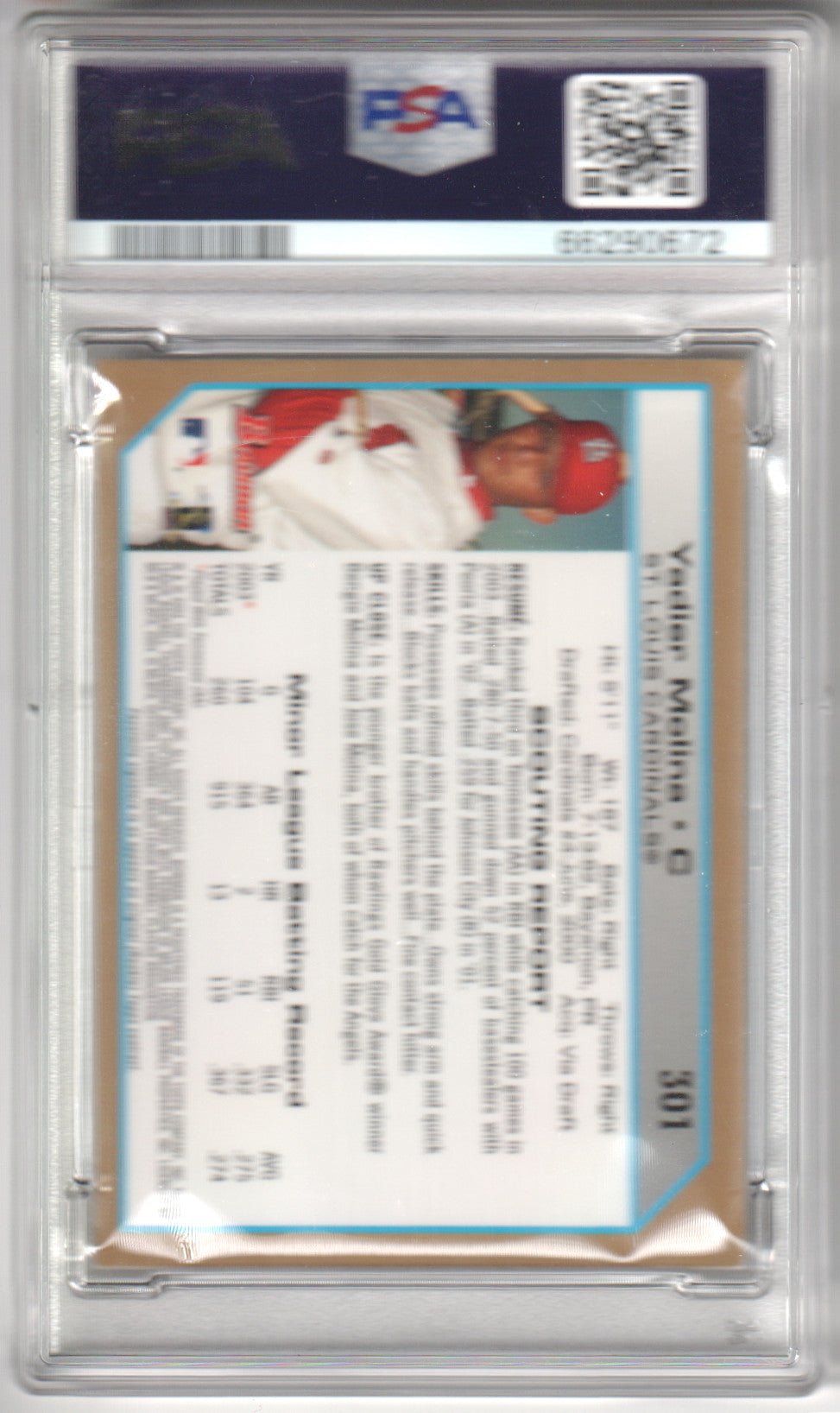 YADIER MOLINA 2004 Bowman Gold RC Rookie 301 PSA 7 NM - CARDINALS - Columbia Hobby - Sports Card Boxes - Toploaders - Card Savers