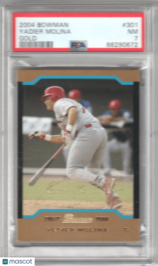 YADIER MOLINA 2004 Bowman Gold RC Rookie 301 PSA 7 NM - CARDINALS - Columbia Hobby - Sports Card Boxes - Toploaders - Card Savers
