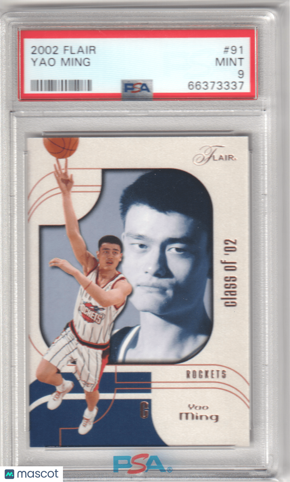 YAO MING 2002 Fleer Flair 91 PSA 9 MINT - ROCKETS - Columbia Hobby - Sports Card Boxes - Toploaders - Card Savers