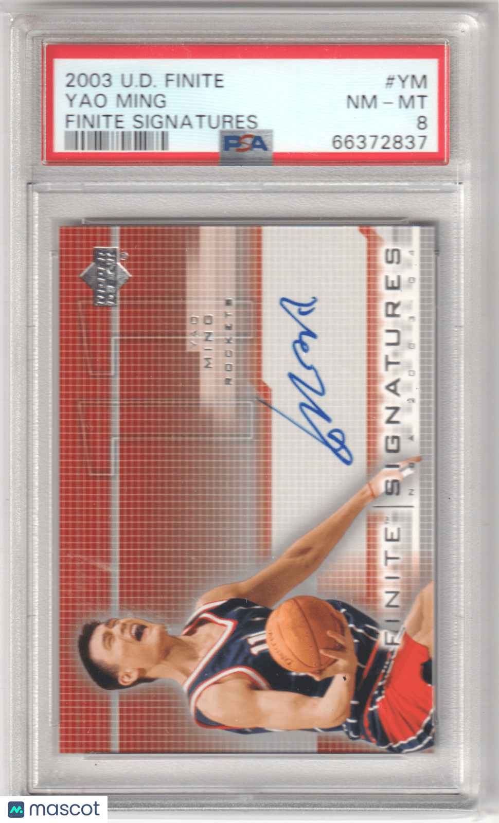 YAO MING 2003 Upper Deck Finite Finite Signatures YM PSA 8 NM - ROCKETS - Columbia Hobby - Sports Card Boxes - Toploaders - Card Savers