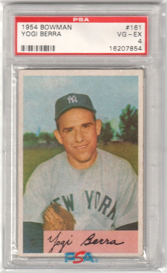 YOGI BERRA 1954 Bowman #161 PSA 4 VG - EX - YANKEES - Columbia Hobby - Sports Card Boxes - Toploaders - Card Savers