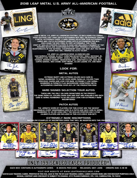 2018 Leaf Metal US Army All-American Bowl Football Box | Columbia Sports Cards & More.