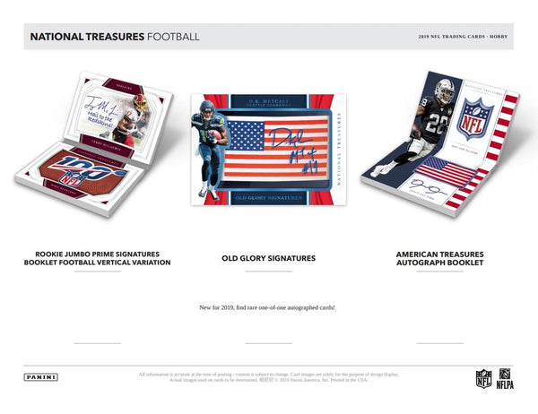 2019 Panini National Treasures Football Hobby Box | Columbia Sports Cards & More.