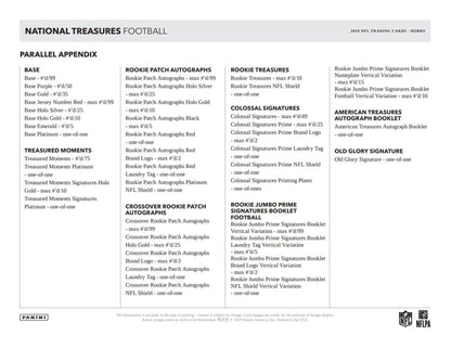 2019 Panini National Treasures Football Hobby Box - Columbia Hobby - Sports Card Boxes - Toploaders - Card Savers