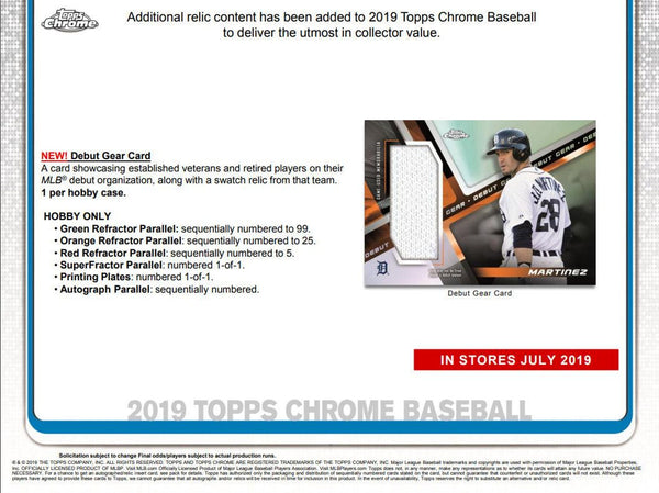 2019 Topps Chrome Baseball Jumbo Box | Columbia Sports Cards & More.