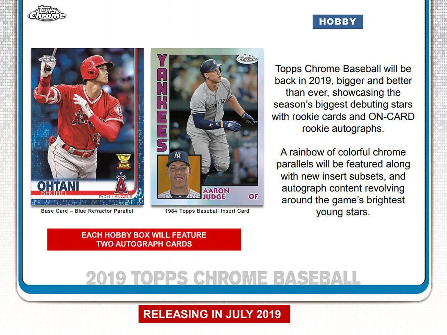 2019 Topps Chrome Baseball Hobby Box - Columbia Hobby - Sports Card Boxes - Toploaders - Card Savers