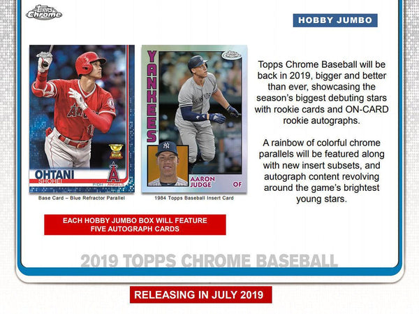 2019 Topps Chrome Baseball Jumbo Box | Columbia Sports Cards & More.