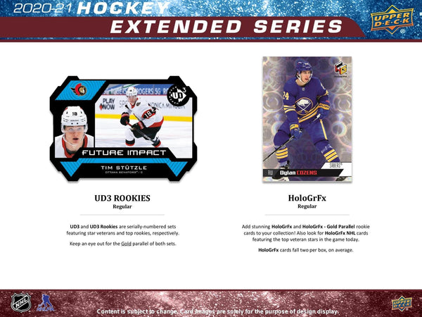 2020-21 Upper Deck Extended Series Hockey Hobby Box | Columbia Sports Cards & More.