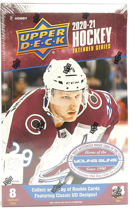 2020 - 21 Upper Deck Extended Series Hockey Hobby Box - Columbia Hobby - Sports Card Boxes - Toploaders - Card Savers