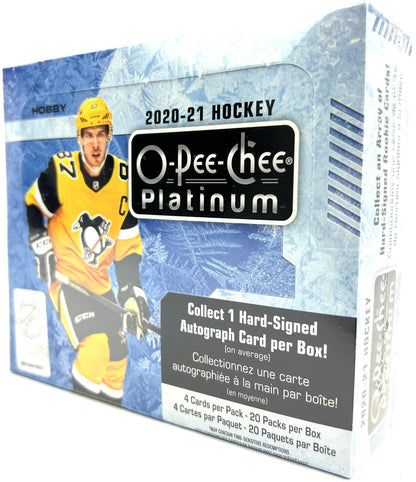 2020 - 21 Upper Deck O - Pee - Chee Platinum Hockey Hobby Box - Columbia Hobby - Sports Card Boxes - Toploaders - Card Savers