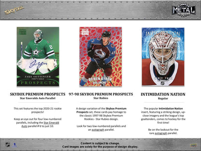 2020 - 21 Upper Deck Skybox Metal Universe Hockey Hobby Box - Columbia Hobby - Sports Card Boxes - Toploaders - Card Savers