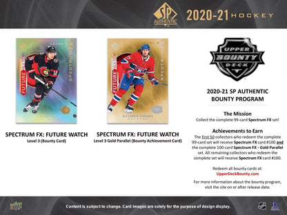 2020 - 21 Upper Deck SP Authentic Hockey Hobby Box - Columbia Hobby - Sports Card Boxes - Toploaders - Card Savers