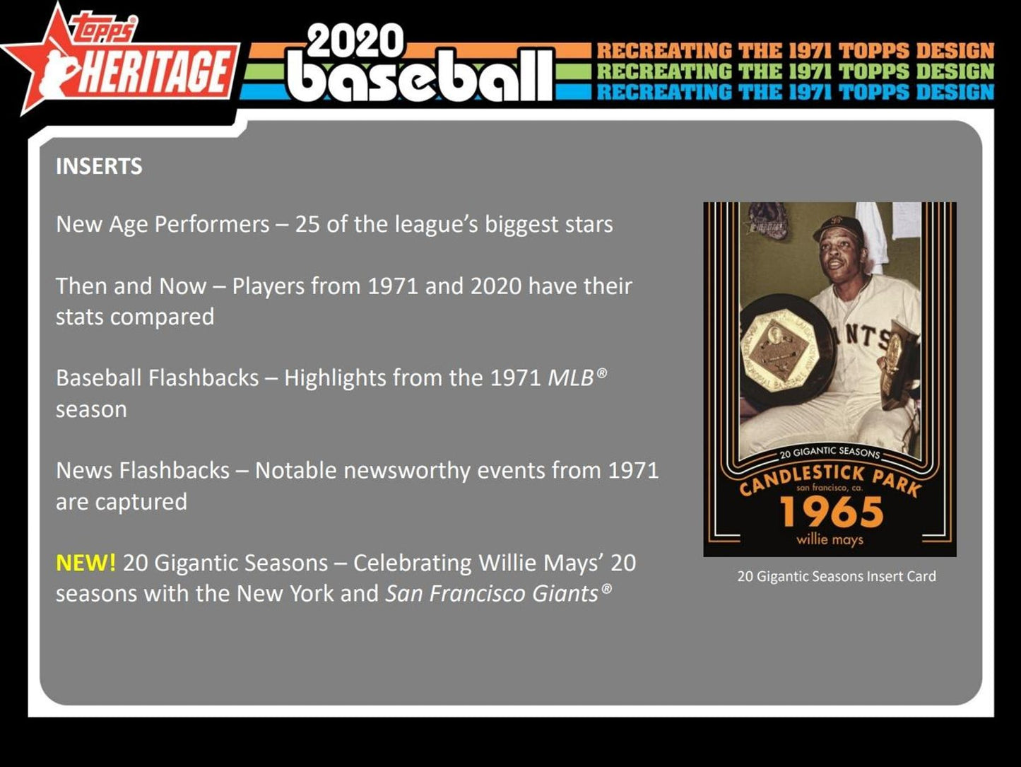 2020 Topps Heritage Baseball Hobby Box - Columbia Hobby - Sports Card Boxes - Toploaders - Card Savers