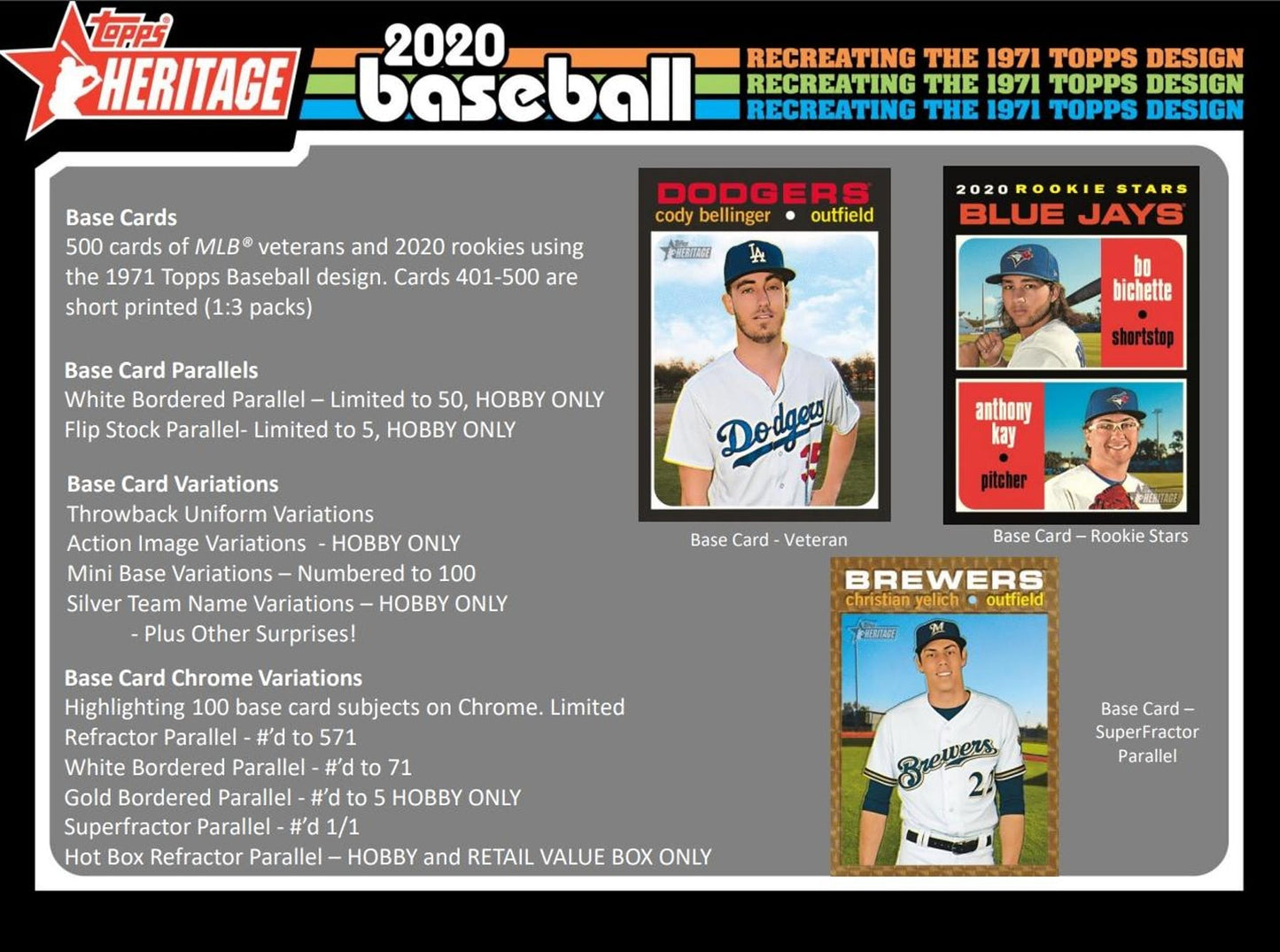 2020 Topps Heritage Baseball Hobby Box - Columbia Hobby - Sports Card Boxes - Toploaders - Card Savers