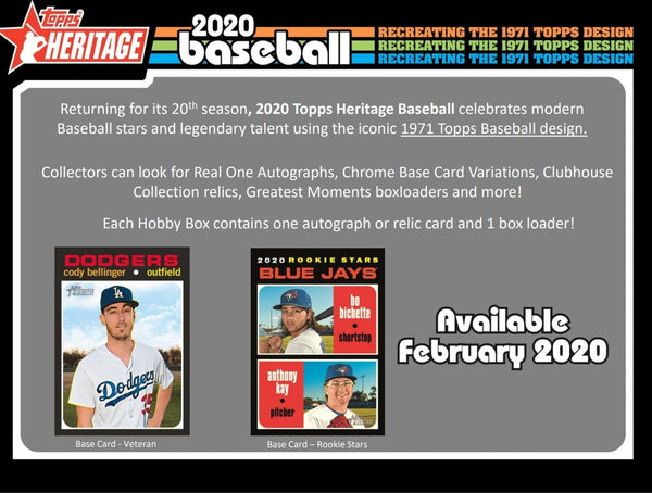 2020 Topps Heritage Baseball Hobby Box | Columbia Sports Cards & More.