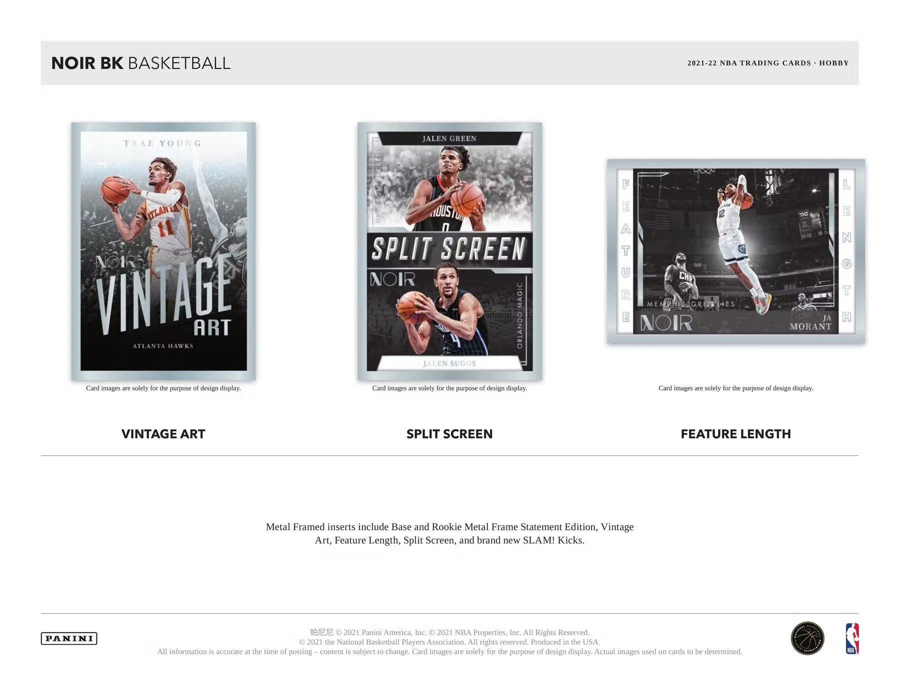 2021 - 22 Panini Noir Basketball Hobby Box - Columbia Hobby - Sports Card Boxes - Toploaders - Card Savers