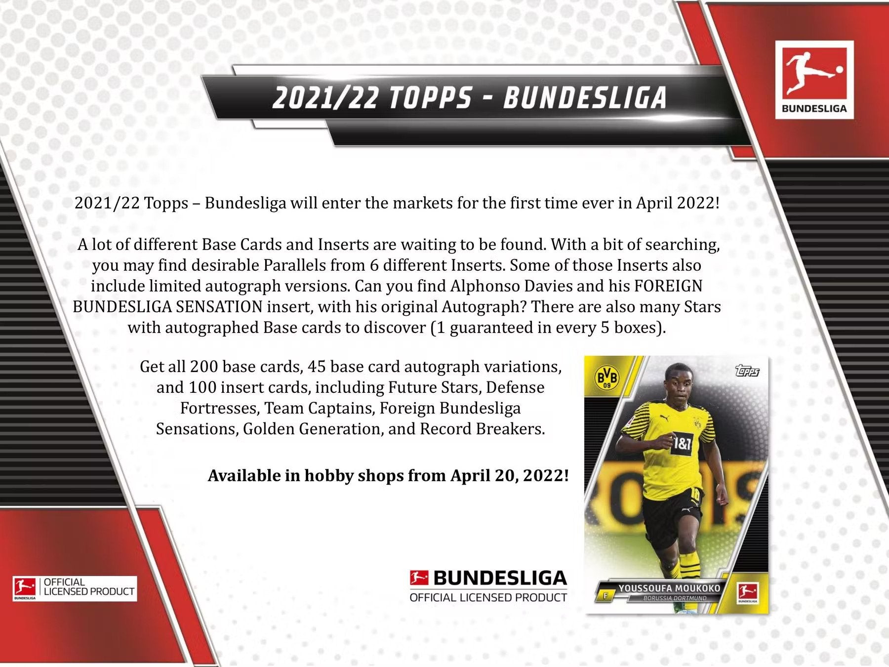2021 - 22 Topps Bundesliga Soccer Hobby Box - Columbia Hobby - Sports Card Boxes - Toploaders - Card Savers