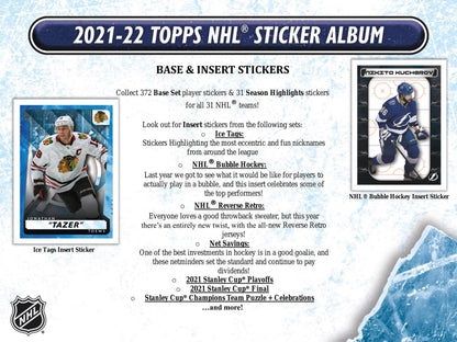 2021 - 22 Topps NHL Hockey Sticker Collection Box - Columbia Hobby - Sports Card Boxes - Toploaders - Card Savers