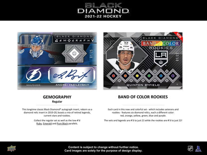 2021 - 22 Upper Deck Black Diamond Hockey Hobby Box - Columbia Hobby - Sports Card Boxes - Toploaders - Card Savers