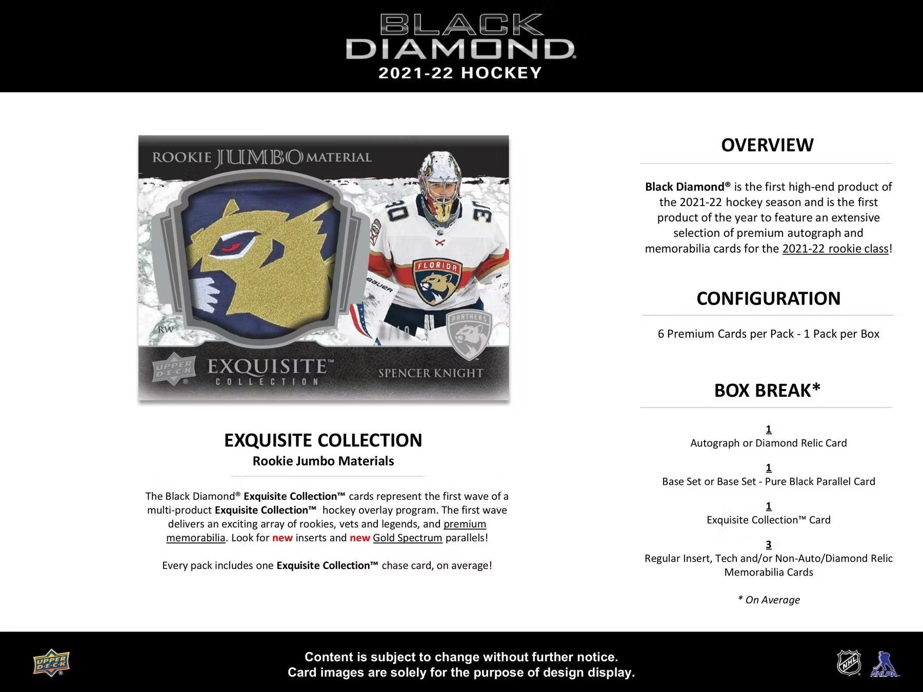 2021 - 22 Upper Deck Black Diamond Hockey Hobby Box - Columbia Hobby - Sports Card Boxes - Toploaders - Card Savers