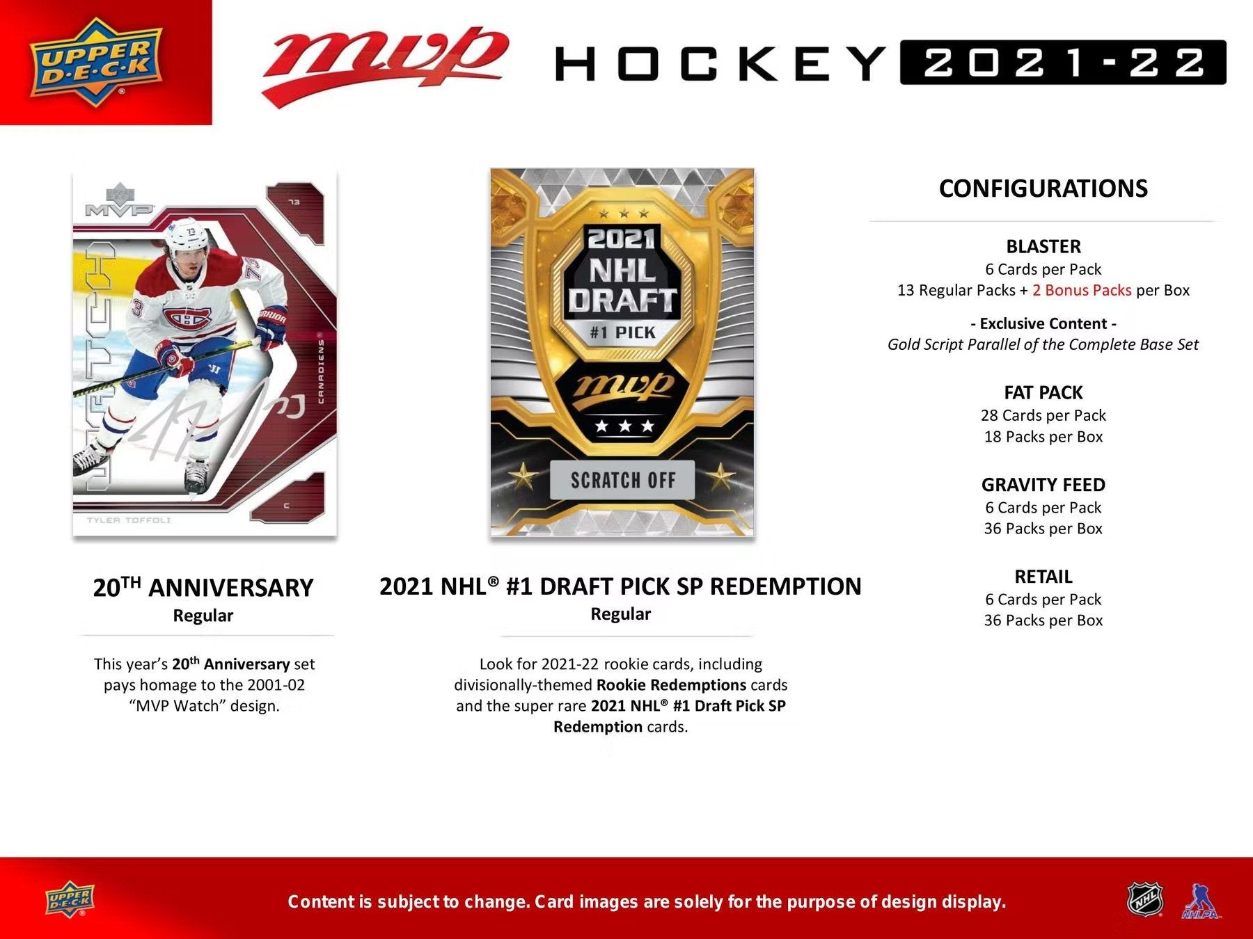2021 - 22 Upper Deck MVP Hockey Box Set - Columbia Hobby - Sports Card Boxes - Toploaders - Card Savers