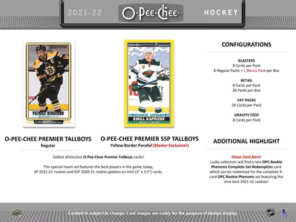 2021 - 22 Upper Deck O - Pee - Chee Hockey Retail Box - Columbia Hobby - Sports Card Boxes - Toploaders - Card Savers