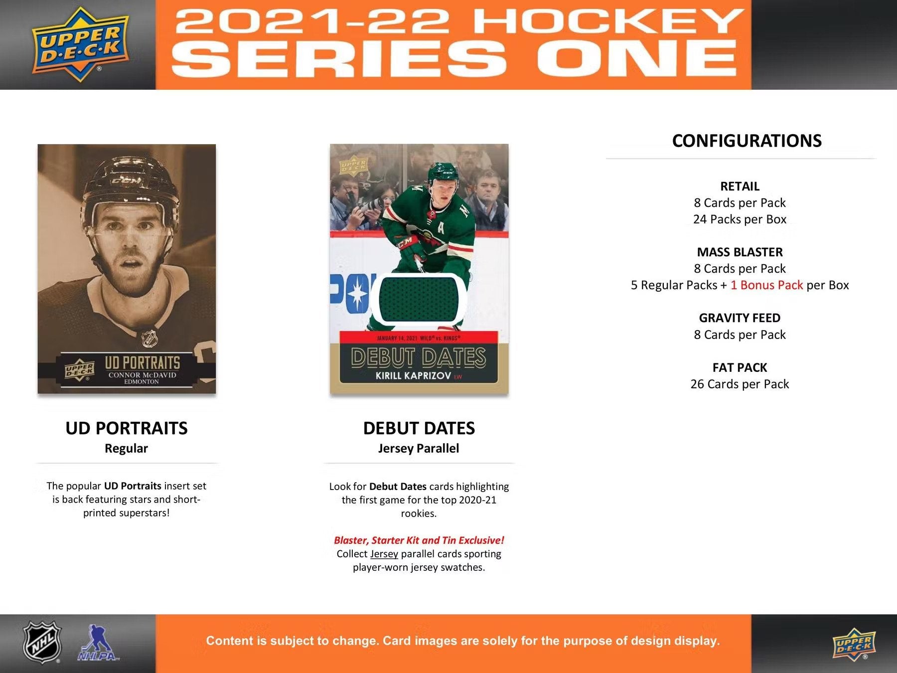2021 - 22 Upper Deck Series 1 Hockey Retail 24 - Pack Box - Columbia Hobby - Sports Card Boxes - Toploaders - Card Savers