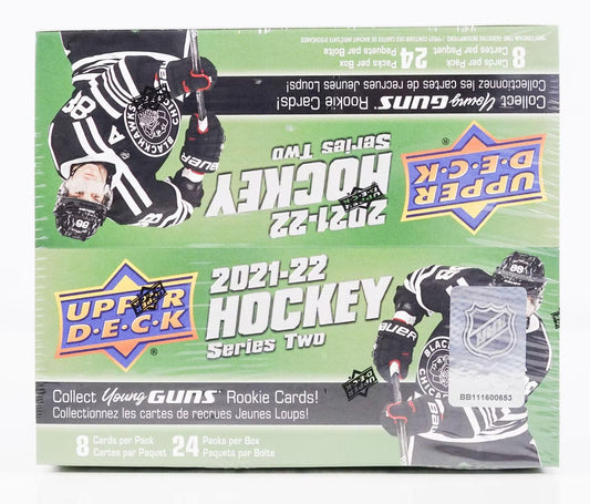 2021 - 22 Upper Deck Series 2 Hockey Retail 24 - Pack Box - Columbia Hobby - Sports Card Boxes - Toploaders - Card Savers