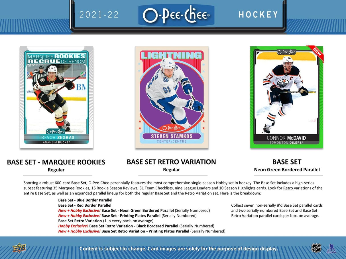 2021-22 Upper Deck O-Pee-Chee Hockey Hobby Box | Columbia Sports Cards & More.