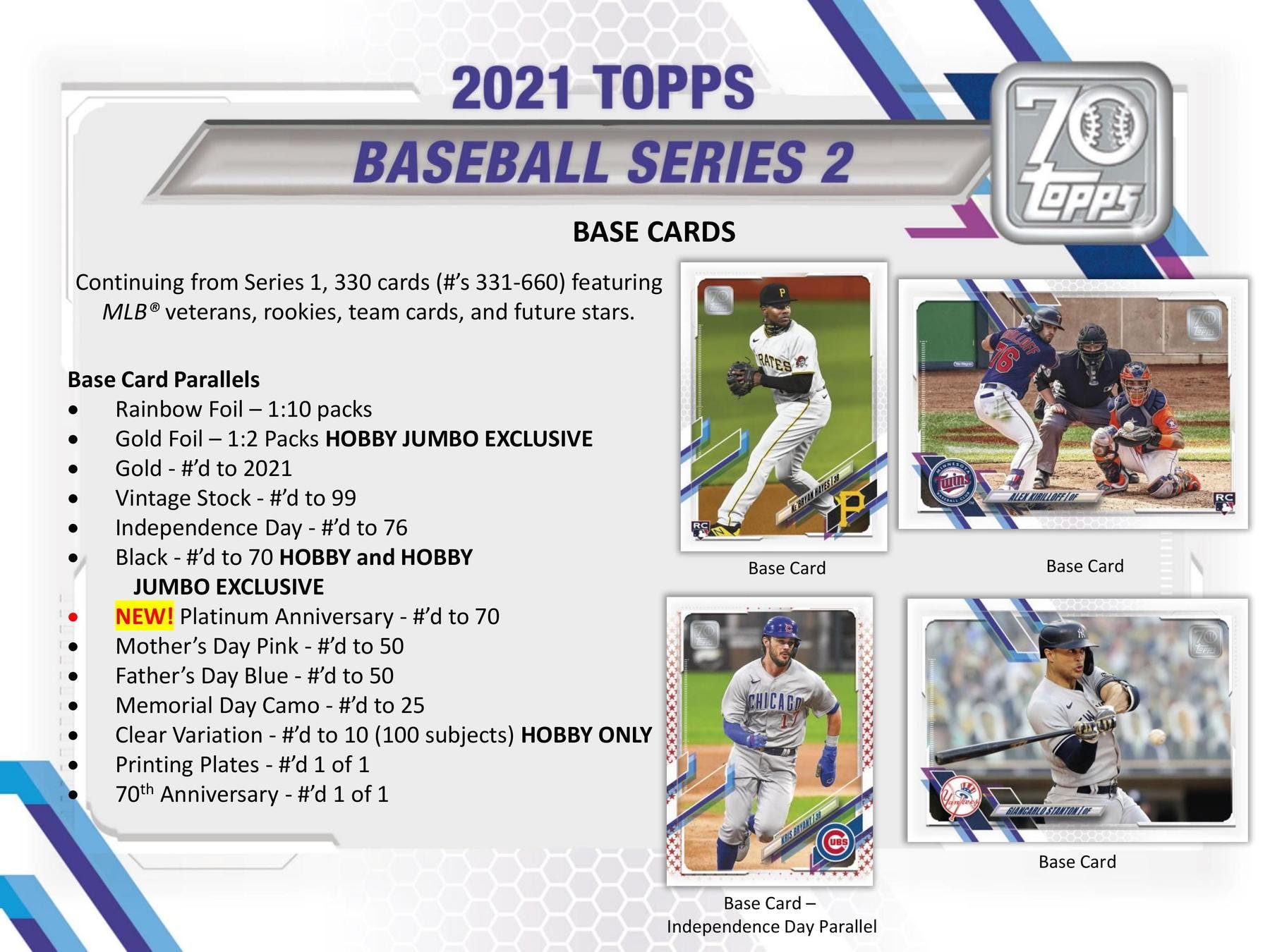 2021 Topps Series 2 Baseball Hobby Box - Columbia Hobby - Sports Card Boxes - Toploaders - Card Savers