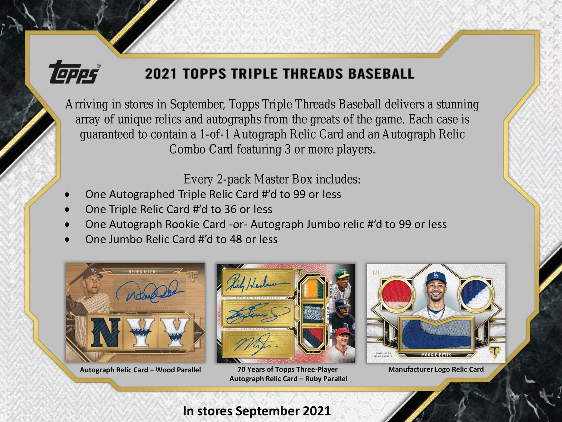 2021 Topps Triple Threads Baseball Hobby Box - Columbia Hobby - Sports Card Boxes - Toploaders - Card Savers