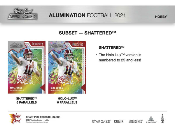 2021 Wild Card Alumination Football Hobby Box | Columbia Sports Cards & More.