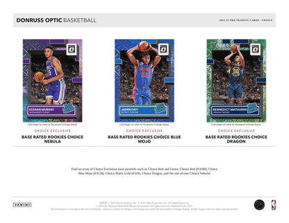 2022 - 23 Donruss Optic Choice NBA Basketball Box - Columbia Hobby - Sports Card Boxes - Toploaders - Card Savers