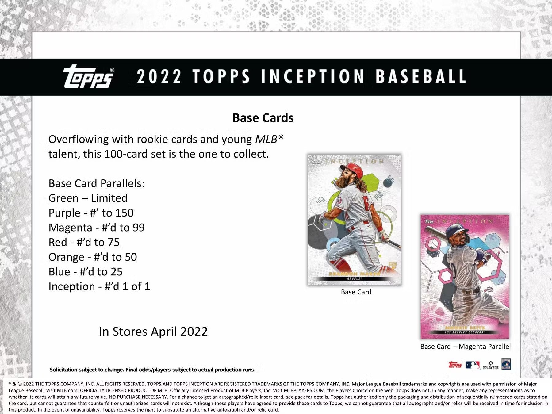 2022 Topps Inception Baseball Hobby Box - Columbia Hobby - Sports Card Boxes - Toploaders - Card Savers
