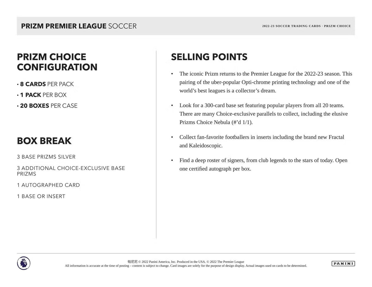 2022-23 Prizm Premier League EPL Soccer Choice Box