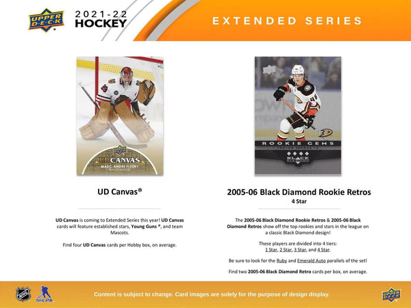 2021-22 Upper Deck Extended Series Hockey Hobby Box