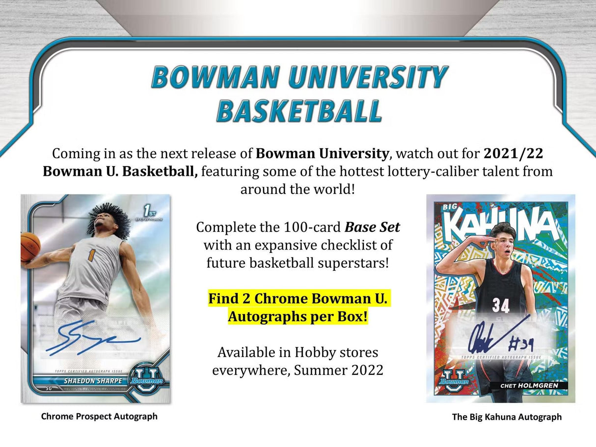 2021-22 Bowman University Basketball Hobby Box