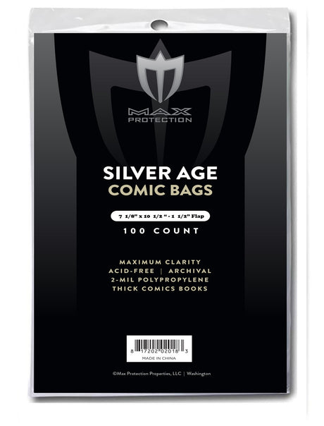 Silver / Regular Comic Bags - 7-1/8x10-1/2" - 100ct Pack | Columbia Sports Cards & More.
