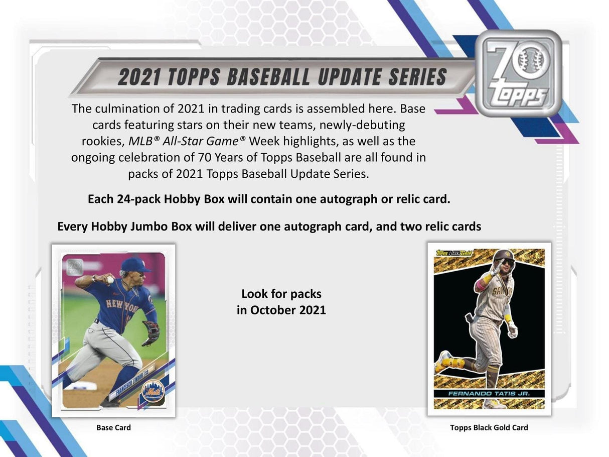 2021 Topps Update Series Baseball Hobby Box | Columbia Sports Cards & More.