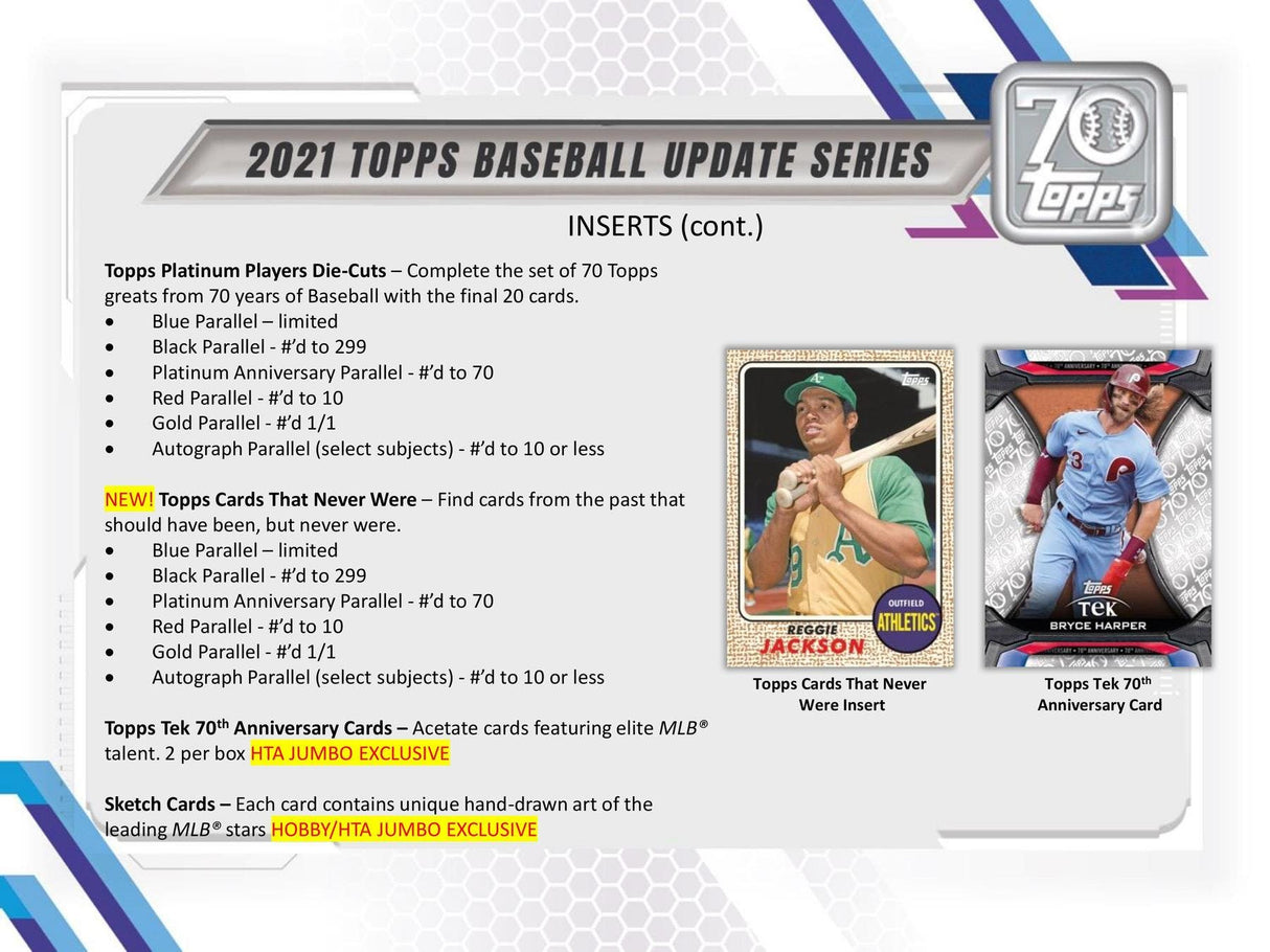 2021 Topps Update Series Baseball Hobby Box | Columbia Sports Cards & More.